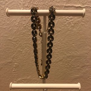 Dark blue and gold necklace